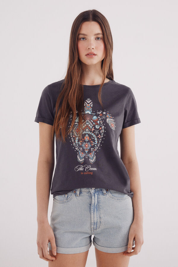 Springfield Camiseta gr&aacute;fica marina gris