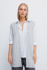 Springfield Chaleco largo abierto gris