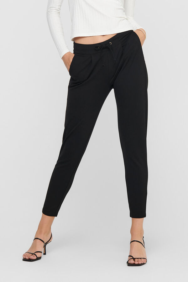 JDY Pantal&oacute;n fluido con cinturilla el&aacute;stica negro