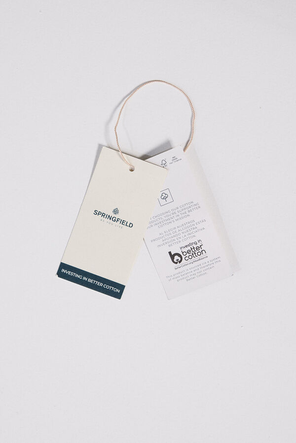 Springfield Camisa manga curta impressa viscosa bege