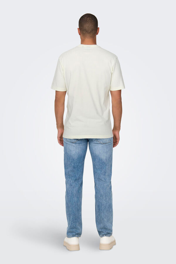 Only & Sons T-shirt b&aacute;sica branco
