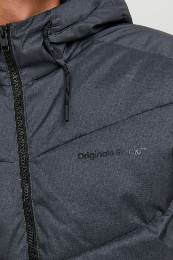 Jack & Jones Casaco acolchoado tipo puffer com capuz cinzento