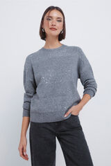 Springfield Jersey rayas lentejuelas negro