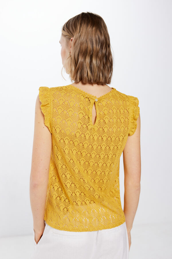 Springfield Camiseta Estructura Crochet amarillo