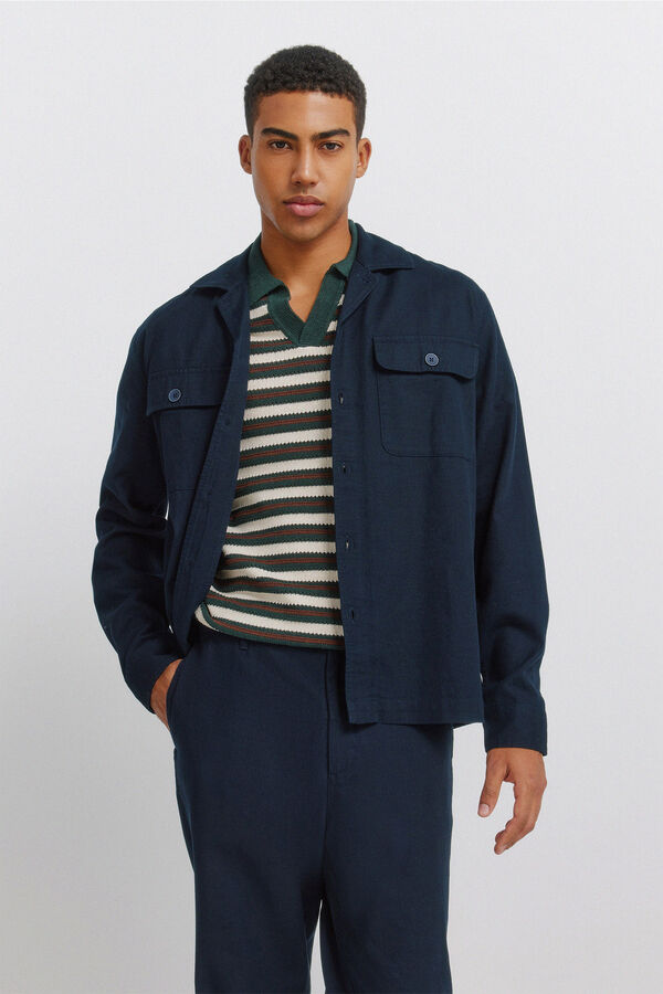 Springfield Pantal&oacute;n algod&oacute;n straight fit azul