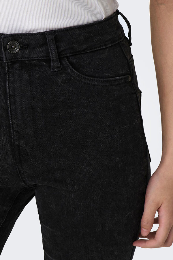 Only Jeans cigarro cintura alta  preto