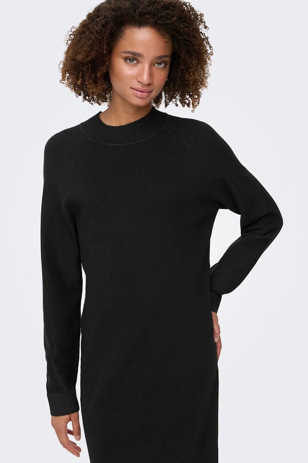 JDY Vestido curto de malha preto