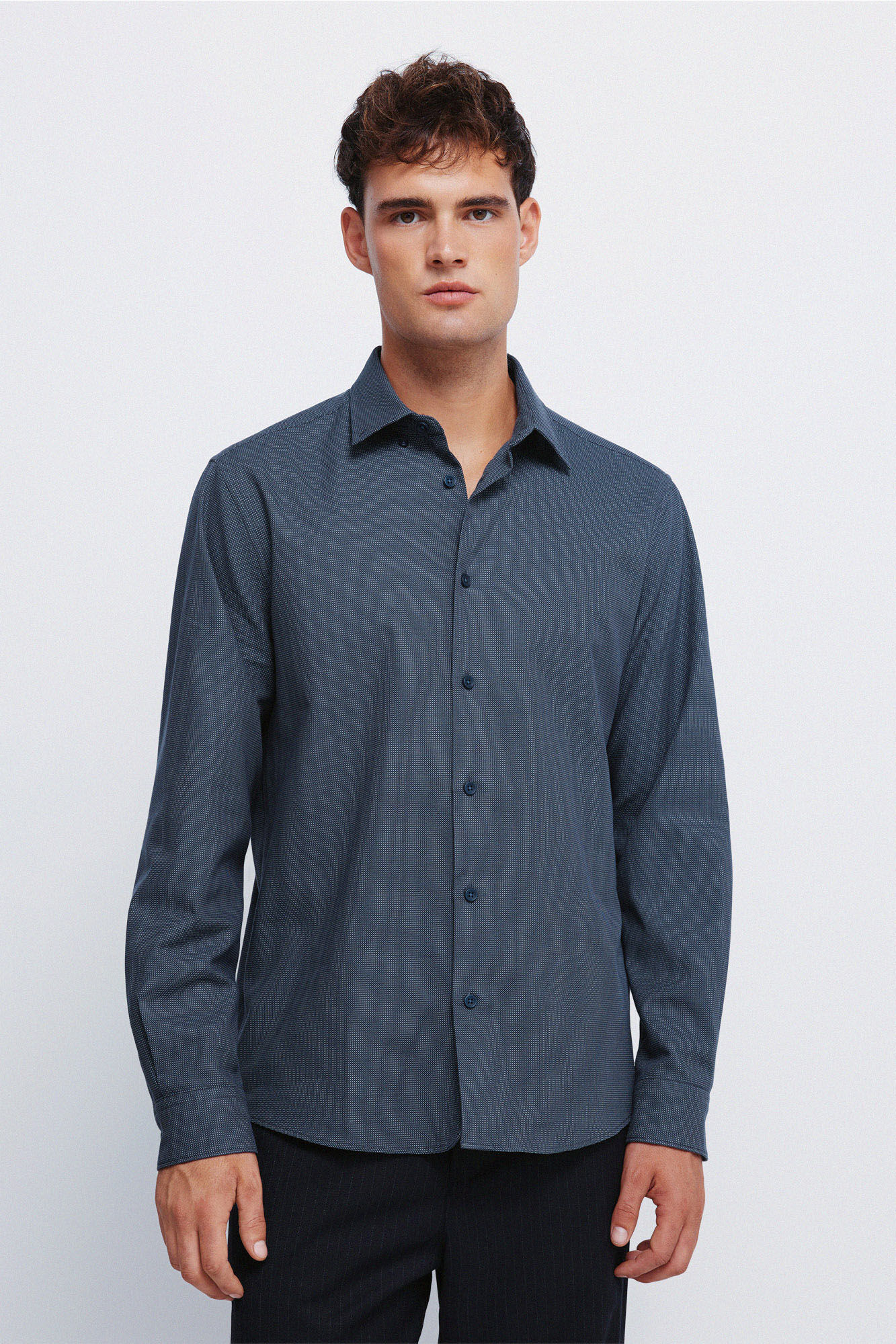 Springfield Camisa social estruturada bicolor