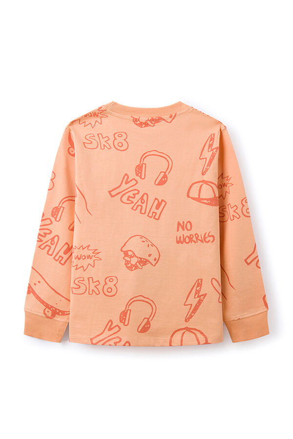 Springfield Kids Camiseta gruesa estampados skate ni&ntilde;o naranja