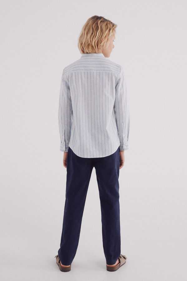 Springfield Kids Pantalon chino lino niño azul