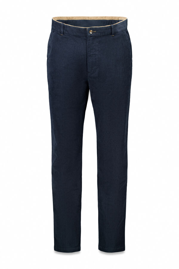 Springfield Cal&ccedil;as chino slim fit de veludo cotel&ecirc; micro azul