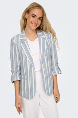 Only Blazer manga 3/4 enrolado azul