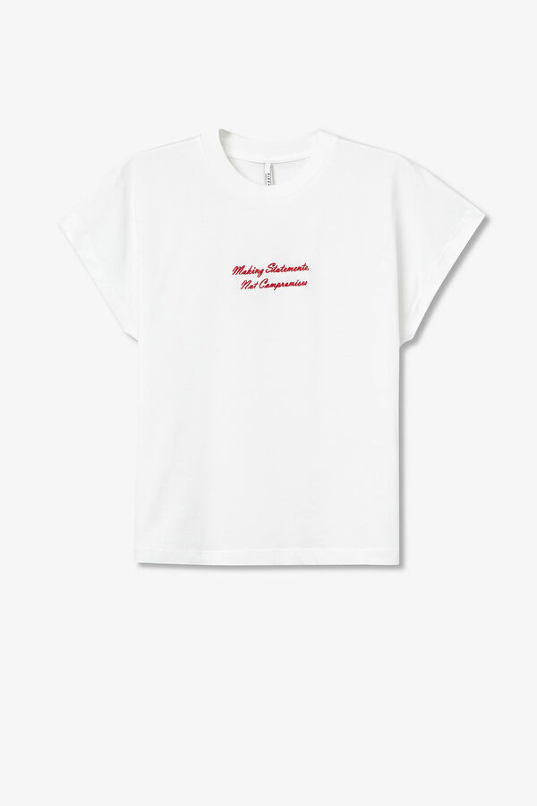 Tiffosi Camiseta Regular Bordada blanco