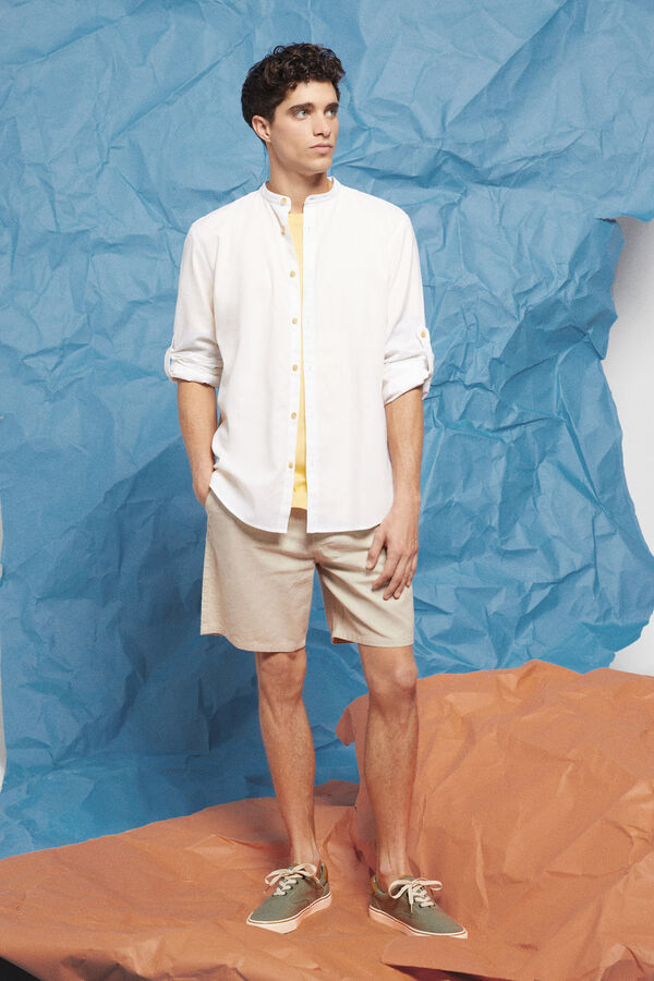 Springfield Camisa lino mao blanco