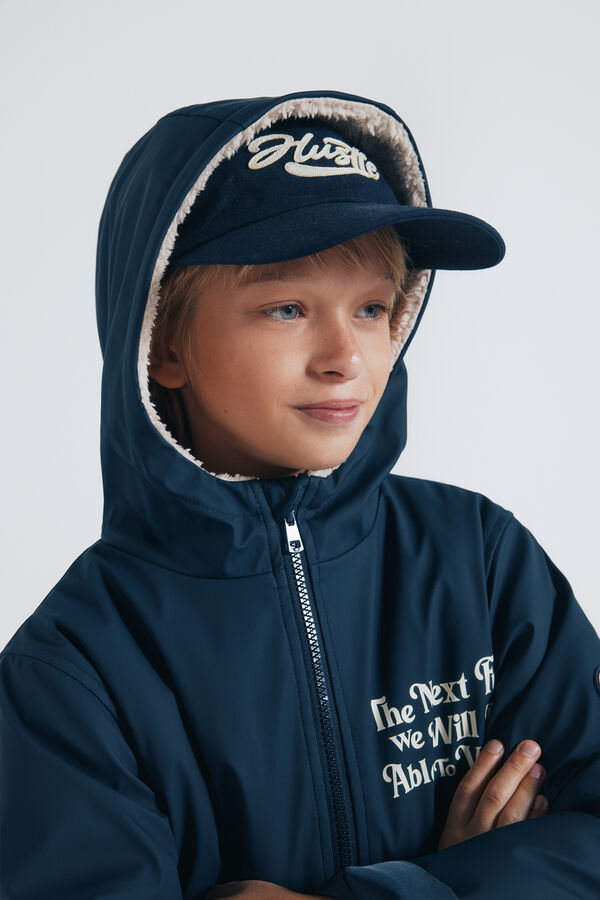 Springfield Kids Parka azul marino frase ni&ntilde;o azul