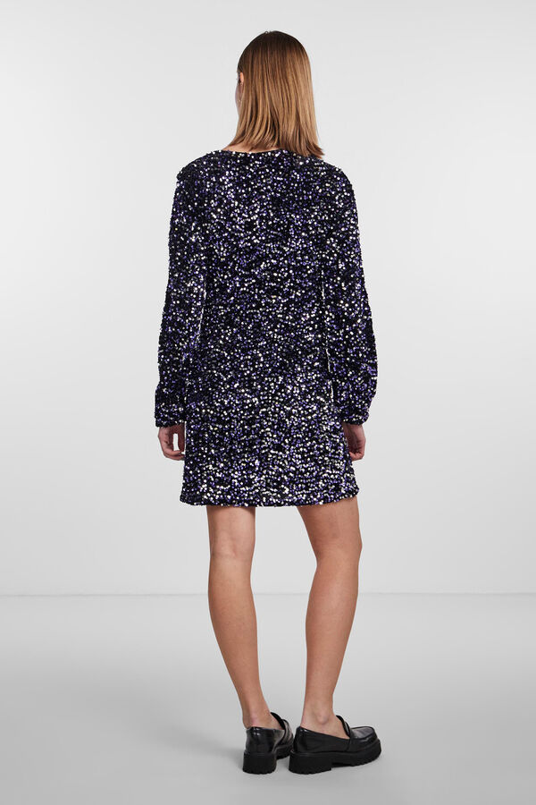 Pieces Vestido corto de lentejuelas negro