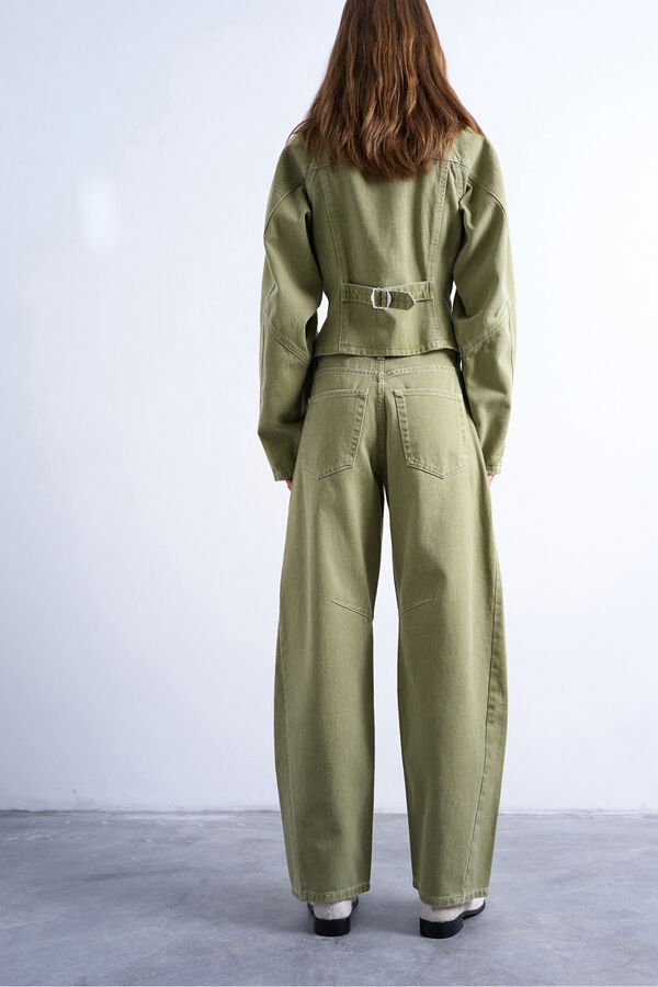 Topshop Jeans jeans com modelagem cano curto verde