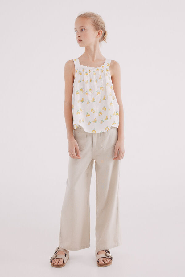 Springfield Kids Top limão para meninas branco