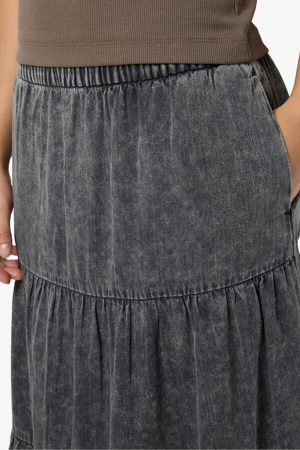 Noisy May Falda midi panelada washed negro