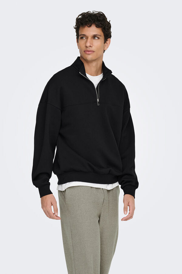 Only & Sons Sudadera con cremallera. negro