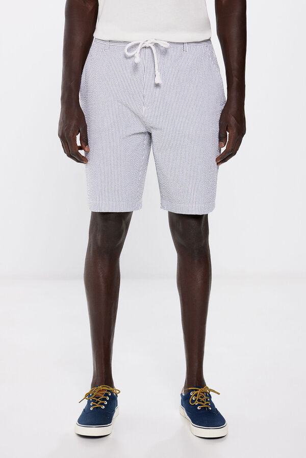 Springfield Bermuda efecto arrugado relax fit azul