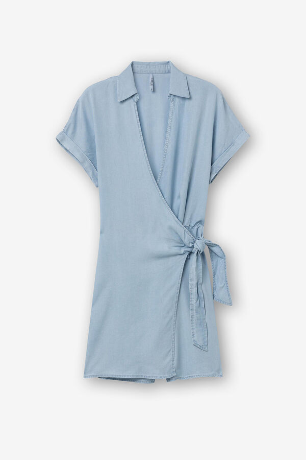 Tiffosi Macac&atilde;o cruzado lyocell azul