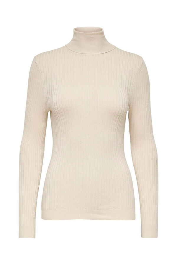 Only Camisolad e gola dobrada castanho