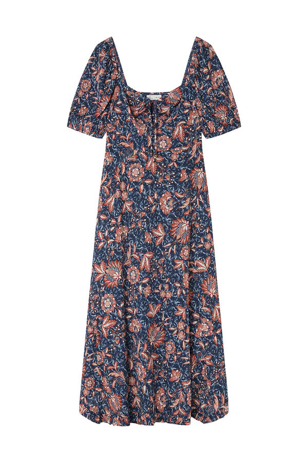 Springfield Vestido midi estampado picos azul