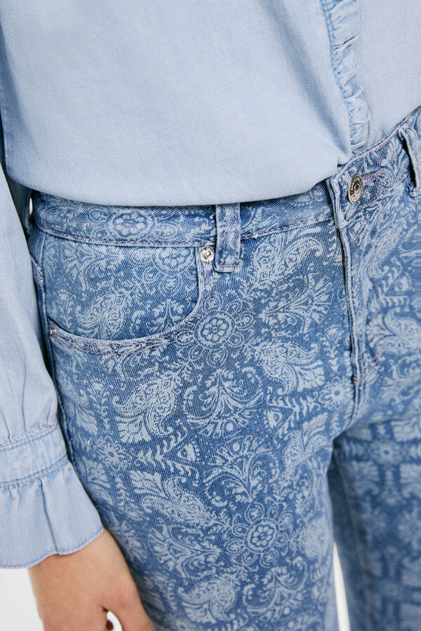Springfield Jeans Kick Flare Estampado Lavado Sostenible azul medio