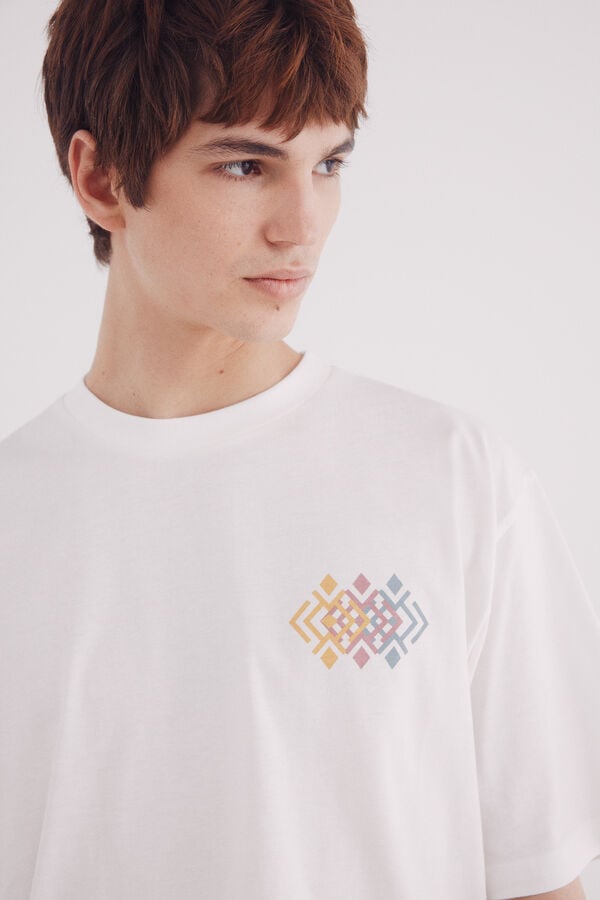 Springfield Camiseta com estampa étnica bege