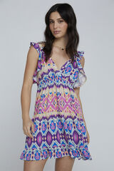 Only Vestido curto com folhos rosa