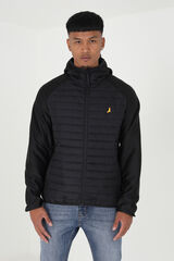 Brave Soul Casaco de penas acolchoado com capuz preto