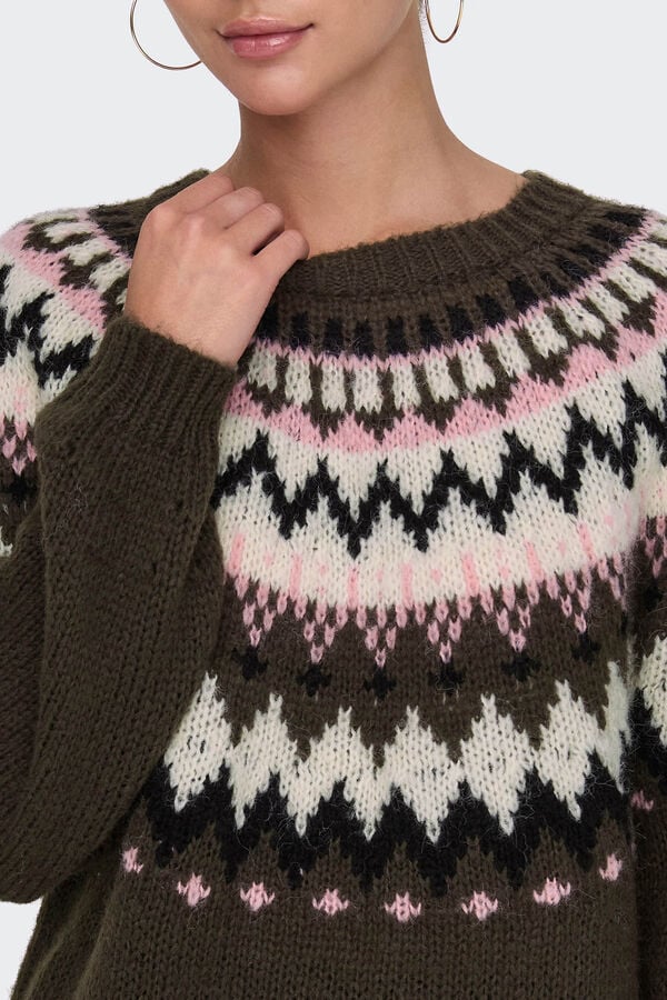 JDY Jersey de punto estampado marr&oacute;n