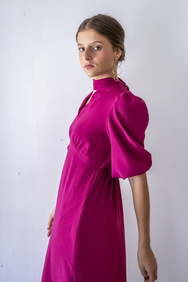 Cul Sac Vestido midi franzido vermelho