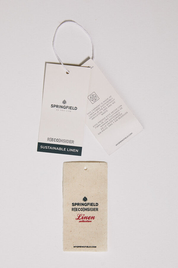 Springfield Camisa lino mao azul