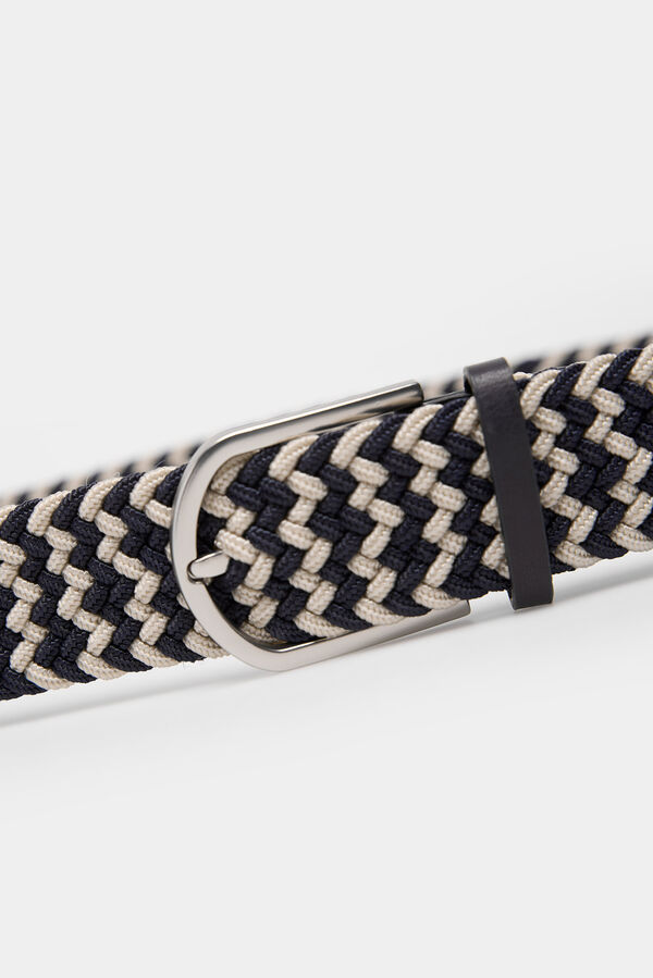 Springfield Cintur&oacute;n trenzado con zigzag color azul