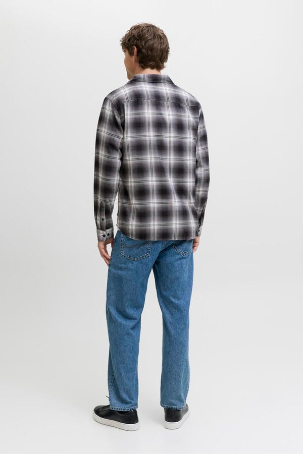 JJ REBEL Camisa xadrez regular fit cinzento