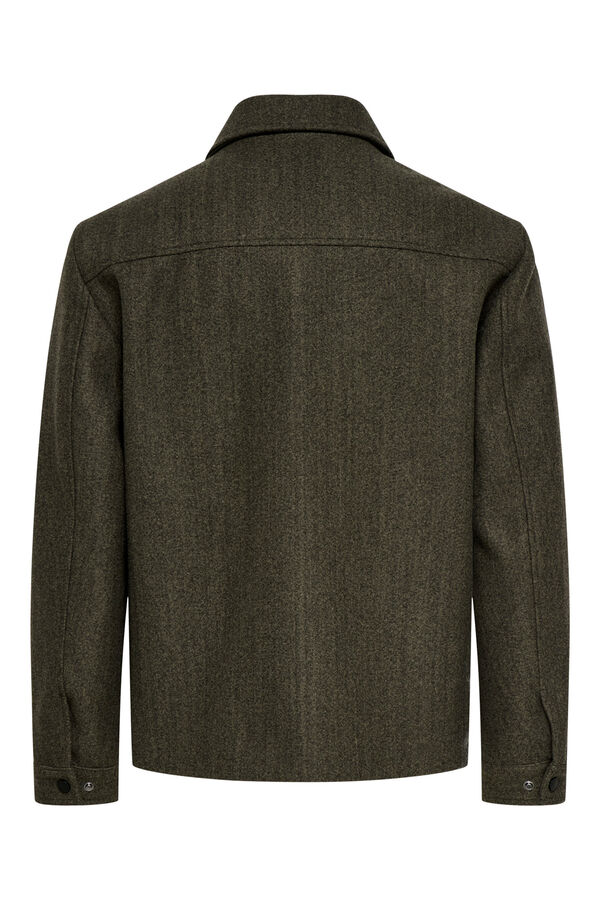 Only & Sons Sobretudo curto de pano cinzento