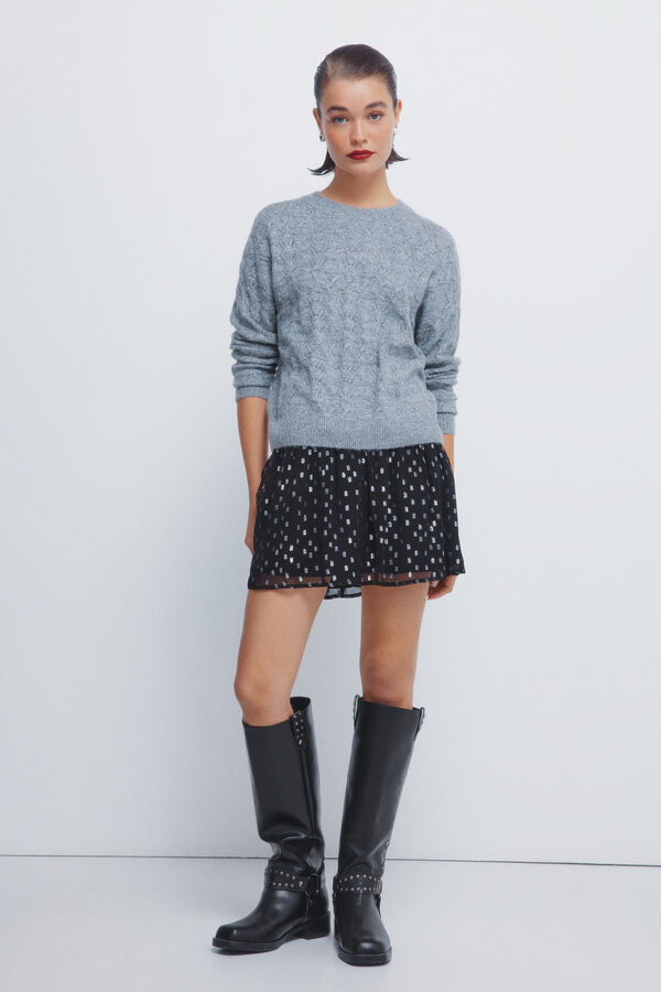 Springfield Falda smock lurex negro