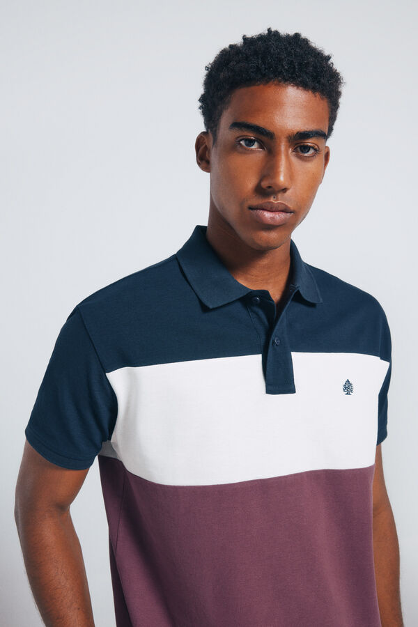 Springfield Polo piqu&eacute; bloques color regular fit azul