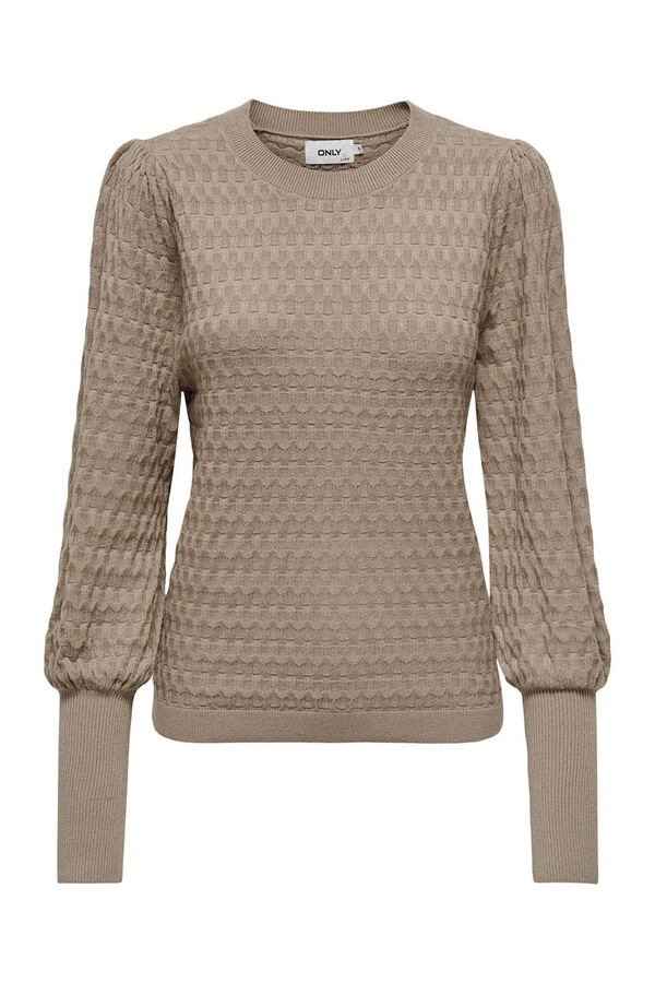 Only Camisola de malha entran&ccedil;ada verde