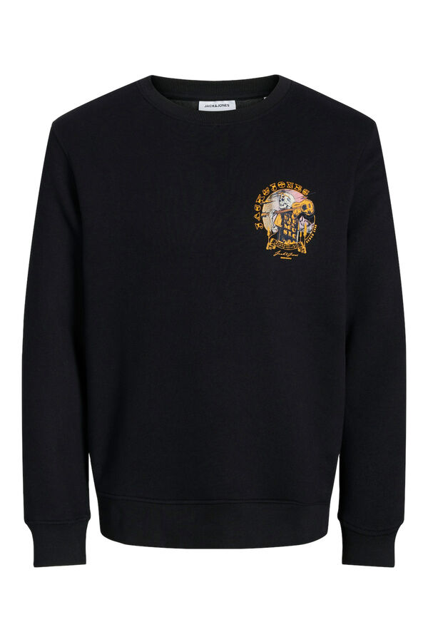 Jack & Jones Sudadera est&aacute;ndar fit print negro