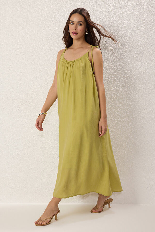 Trendyol Vestido largo de tirantes verde