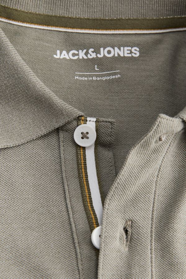 Jack & Jones PLUS Polo piqu&eacute; algod&oacute;n gris