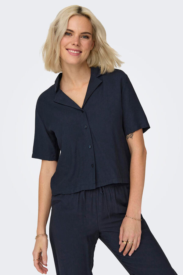 JDY Camisa botones manga 3/4 gris