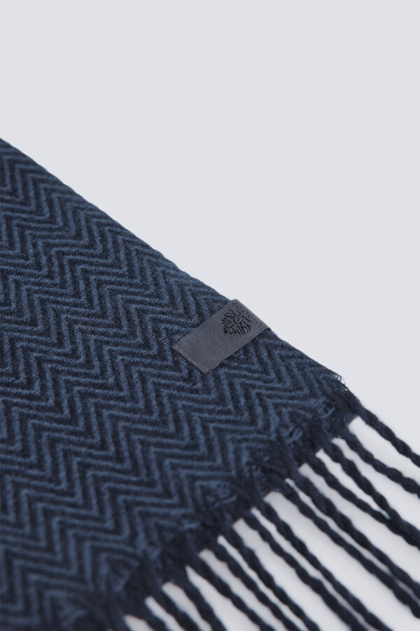 Springfield Bufanda gris espiga azul
