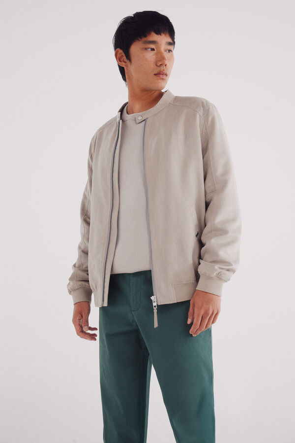 Springfield Calças calças chino leves e justas verde