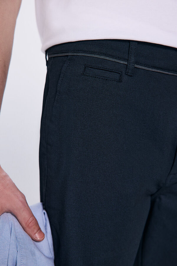 Springfield Pantal&oacute;n chino estampado slim fit negro