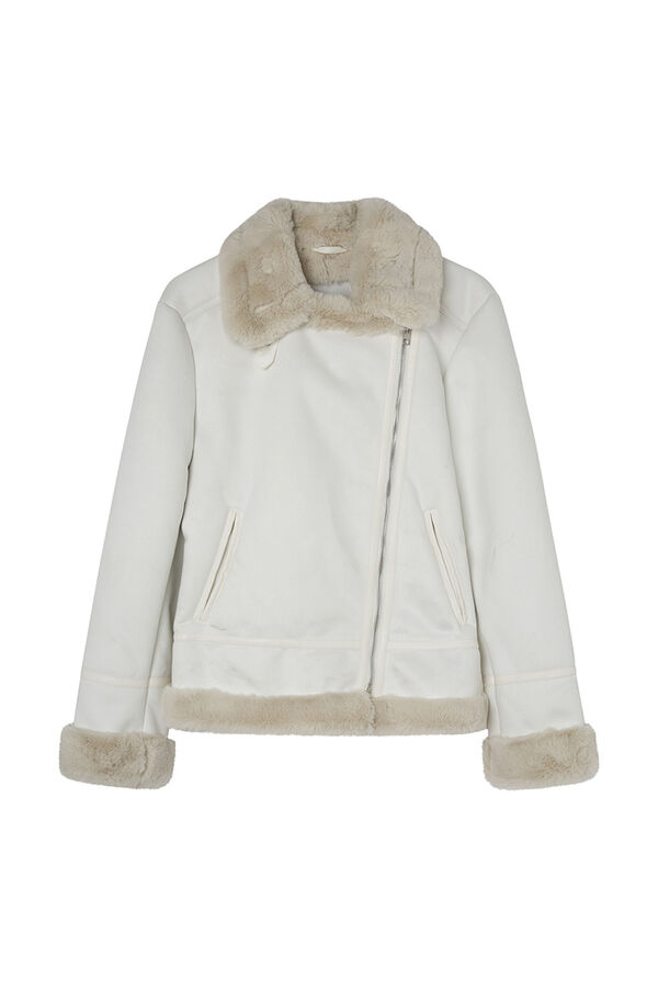 Springfield Chaqueta motera doble faz beige