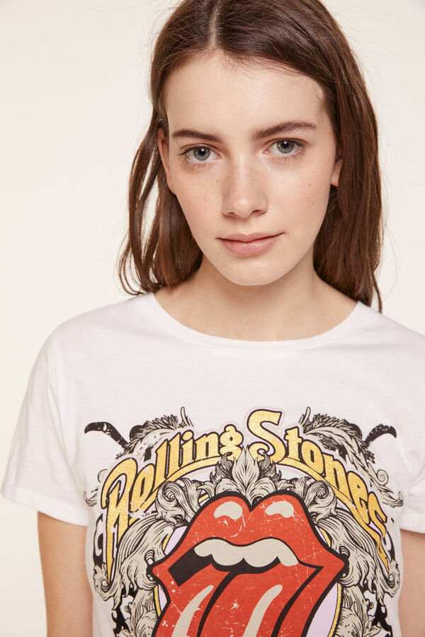 Springfield Camiseta "Rolling Stones" blanco